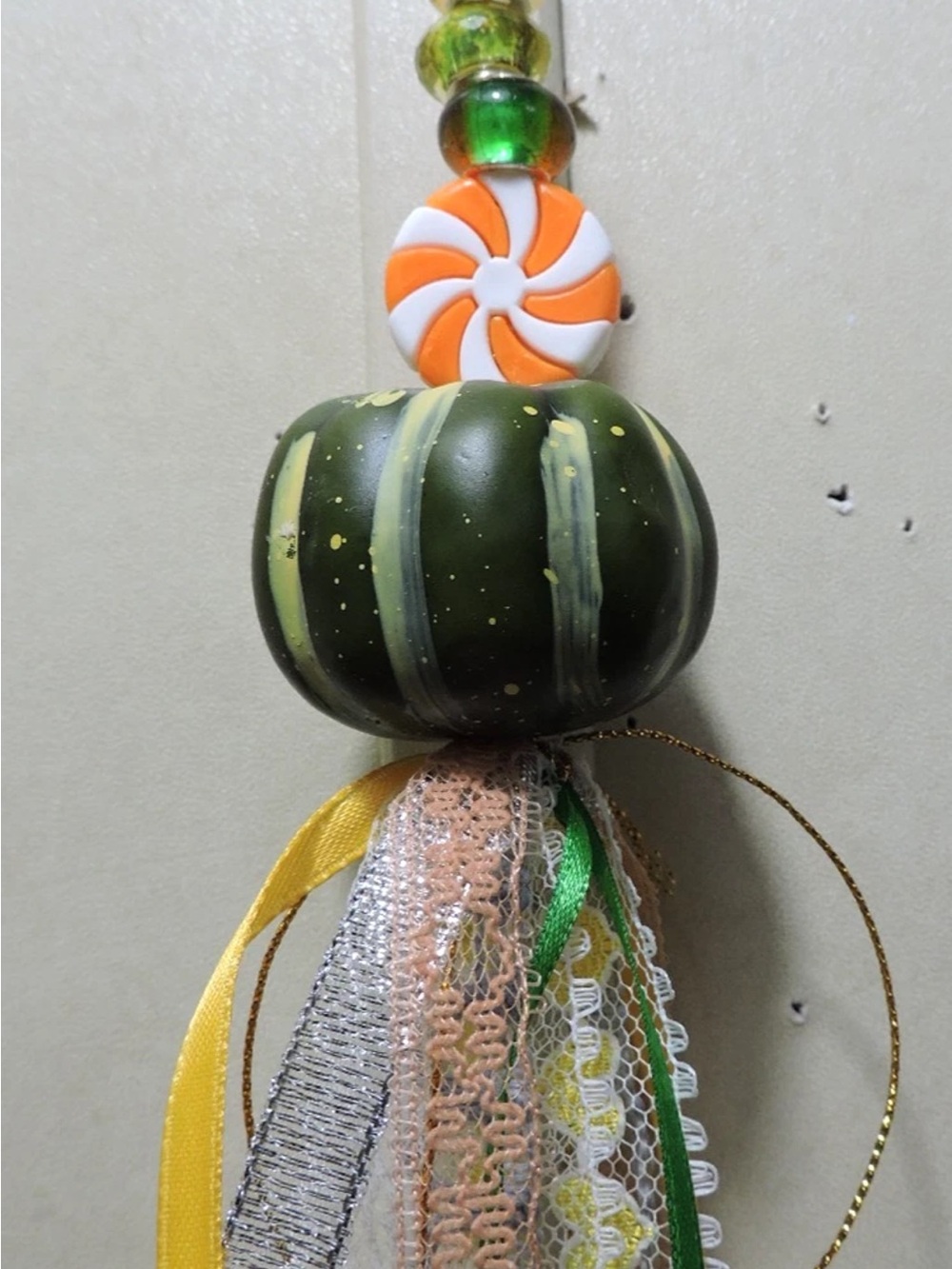 Pumpkin Tassel Fabric Ornament Handmade Ribbon Tassel